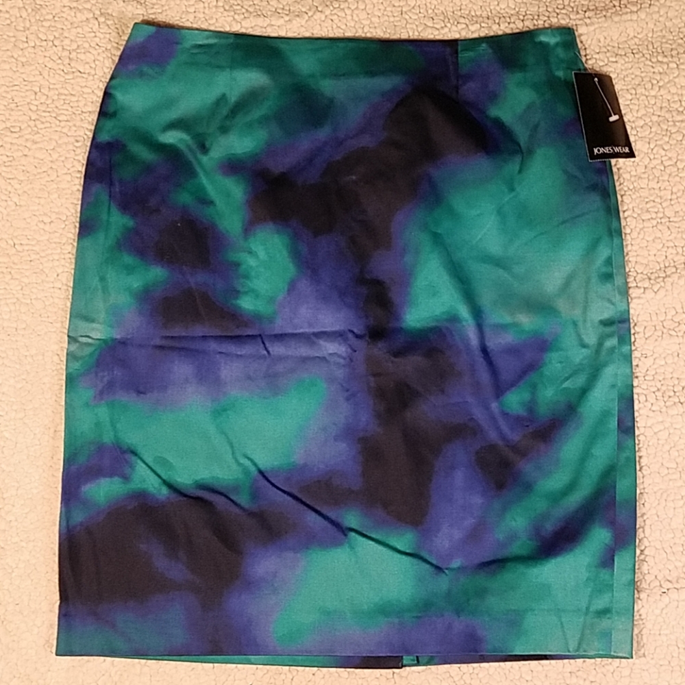 NWT Jones Stretch Sardinia Turquoise Skirt Size 12